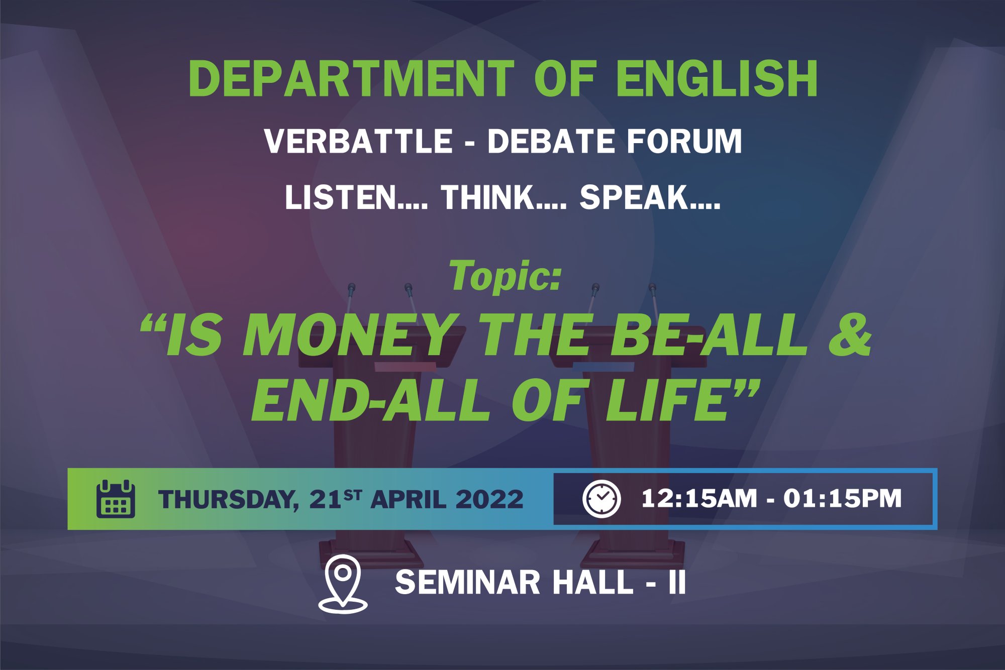 Debate – Is money the BE-ALL & END-ALL of life
