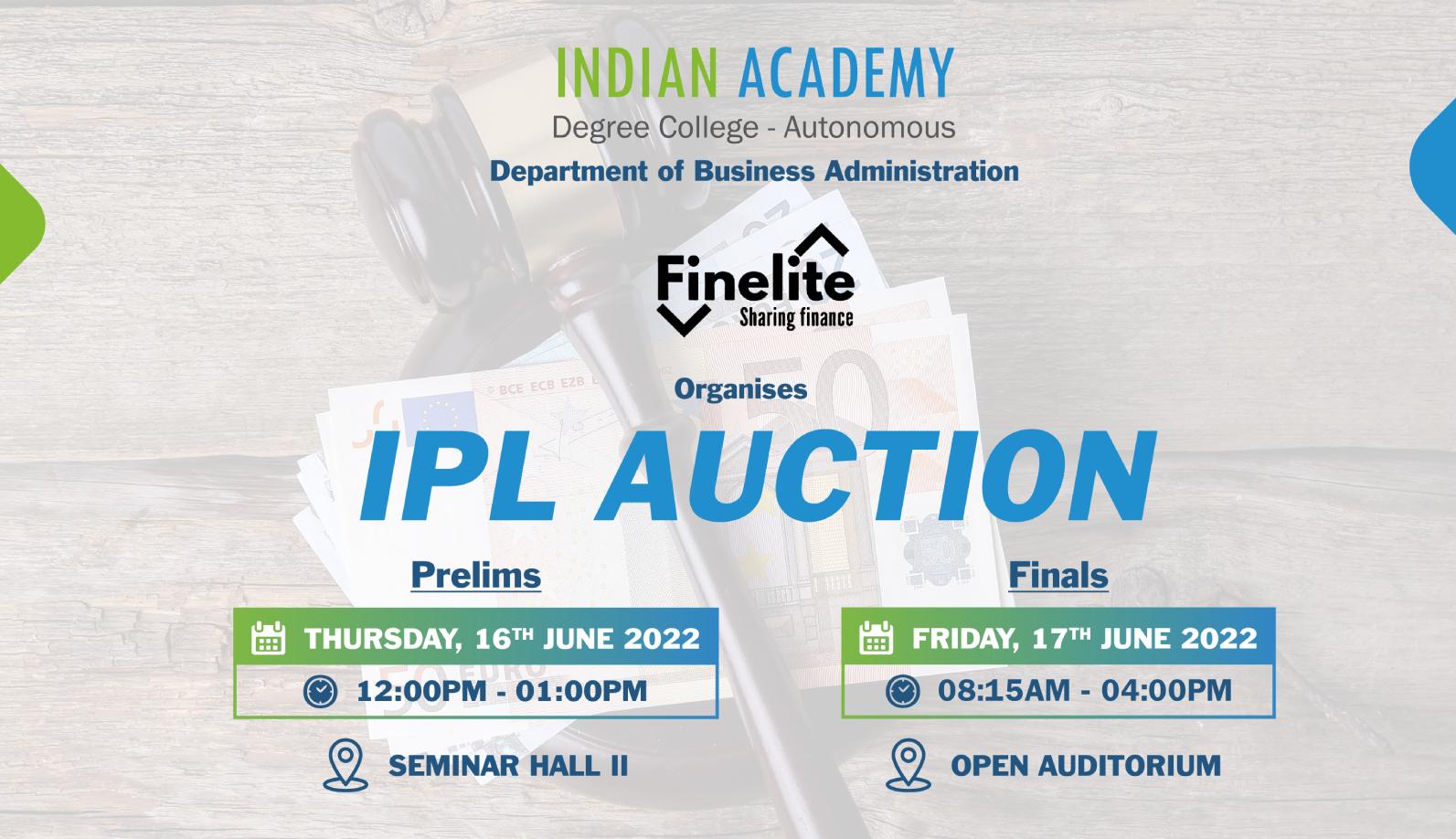 IPL Auction Intra Collegiate Activity