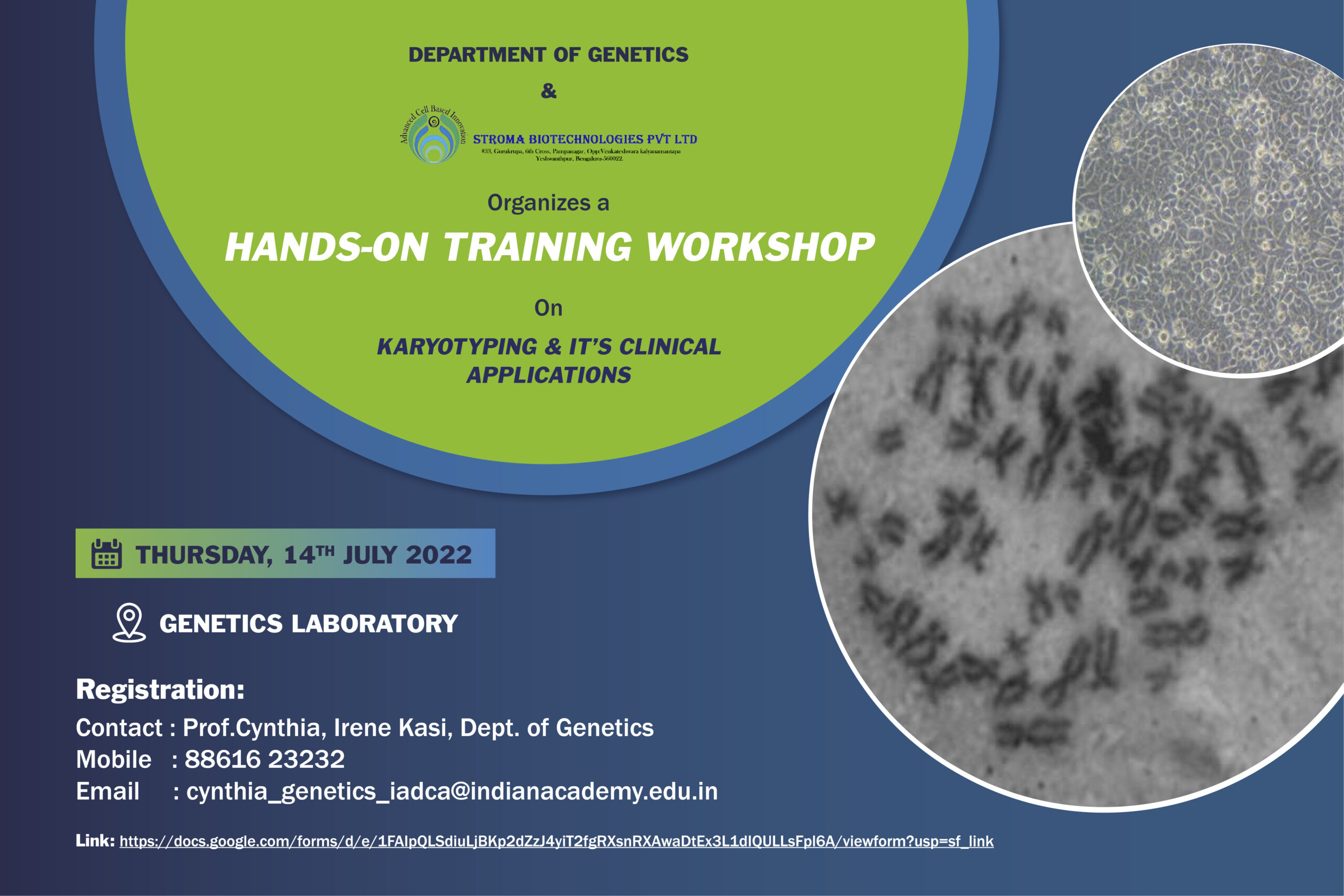 Hands-on Training Workshop on Karyotyping & it’s clinical applications