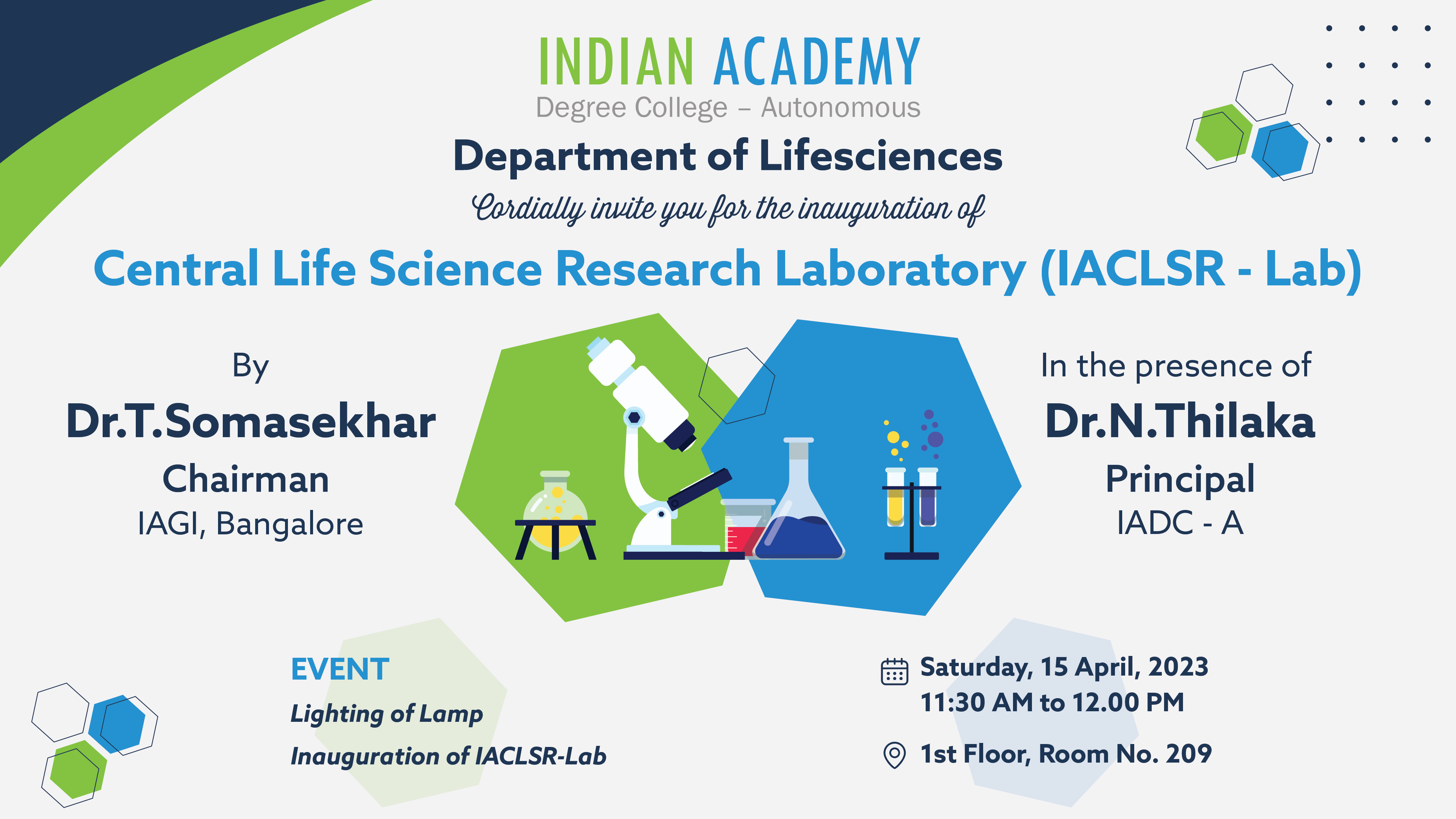 Central Life Science Research Laboratory (IACLSR – Lab)